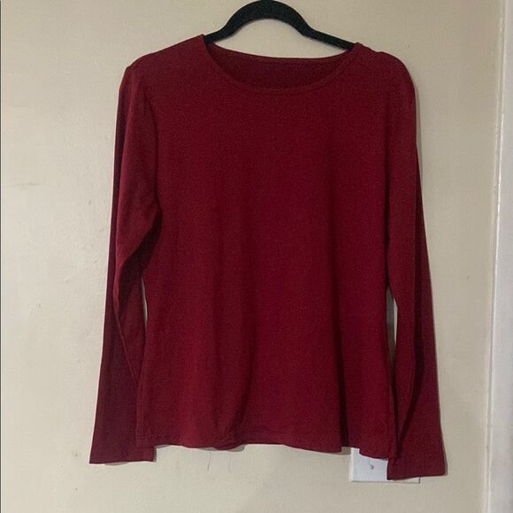 Women's Red Long Sleeve Top Size XXL Red Burgundy - Picture 1 of 4